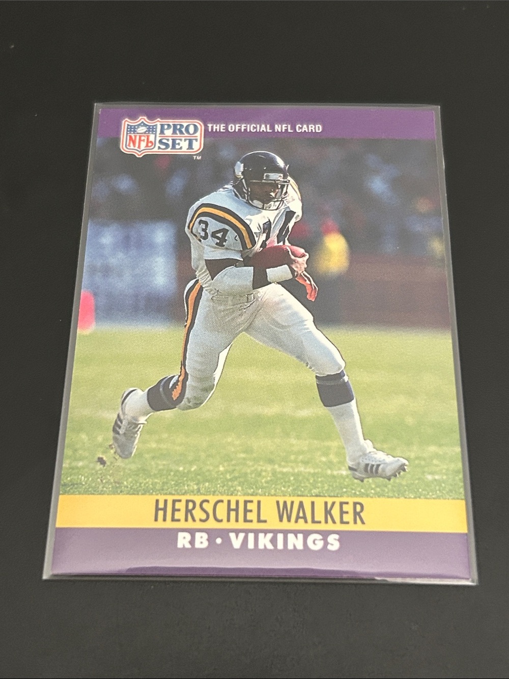 Herschel Walker Pro Set NFL Card - Purple & Yellow Accents